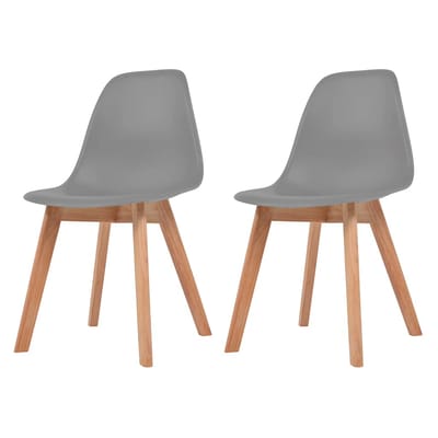 vidaXL - Eetkamerstoelen - 2 - st - kunststof - grijs