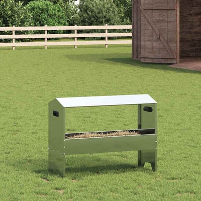 vidaXL - Voederbak - voor - vee - zilver - 79 - x - 35 - x - 62 - cm - 15 - kg