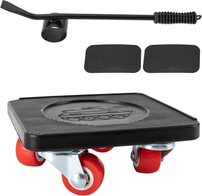 Meubelroller Hefboom Set - Transportwielen Dollies - Meubels Verplaatsen - 360 Graden Wielen - Tot 400 kg - Zwart Rood