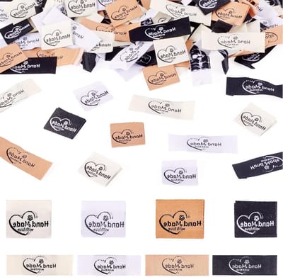 160 Stuks Handgemaakte Stoffen Labels met Hartpatroon voor DIY Knutselen en Kledingdecoratie