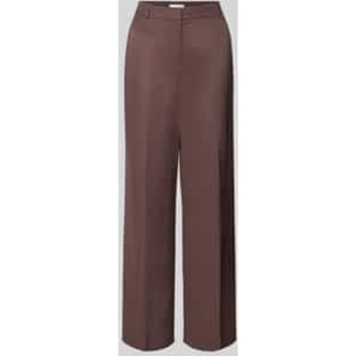 Straight Fit stoffen broek met vouwplooi