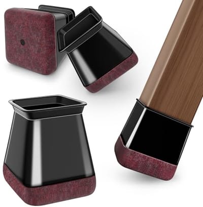 24 Stuks Medium Zwarte Siliconen Stoelpootbeschermers voor Vloerbescherming
