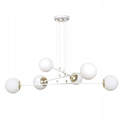 Emibig OGNIS 6 Hanglamp Wit Glas Staal 10W E27
