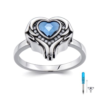 Luxe Asring – 925 Zilver - Handgemaakte Urn Ring / Crematie Ring – Urn - Gedenksieraad voor As van Overledene of Dierbare – Rouwsieraad / Memorial Ring - Herdenkingsring - 17.25 mm