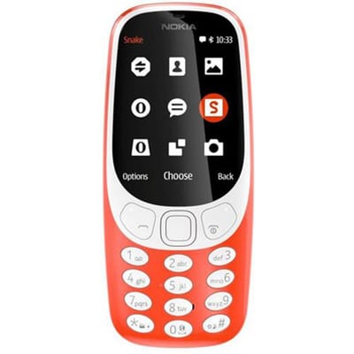 Nokia 3310 débloqué d'origine reconditionné(2017) Téléphone Mobile 2G Double SIM Avec 1/2 SIM No charger rouge