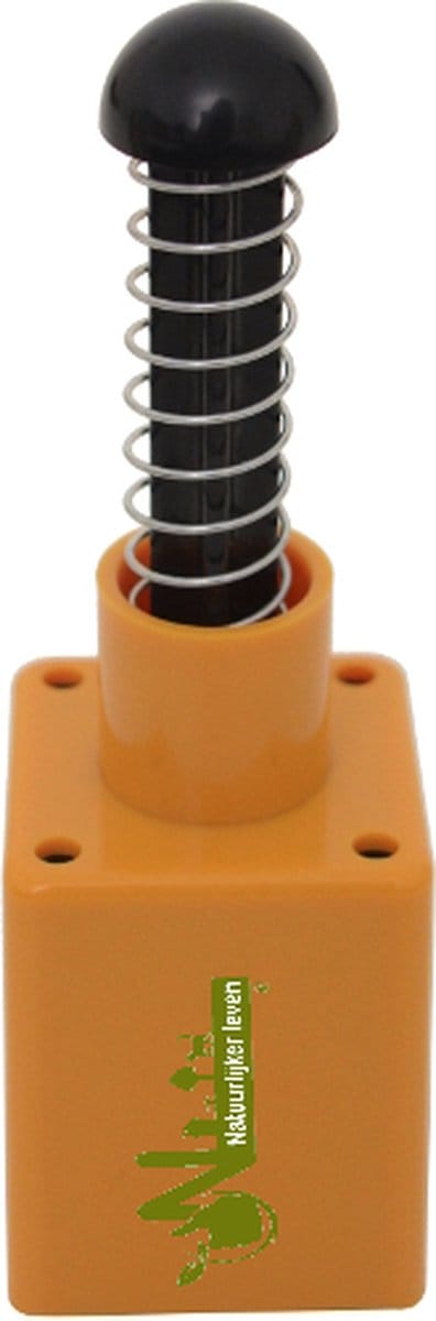 Pottenpers kunststof geel 4x4cm - Grondpers - erdpresse - pot press