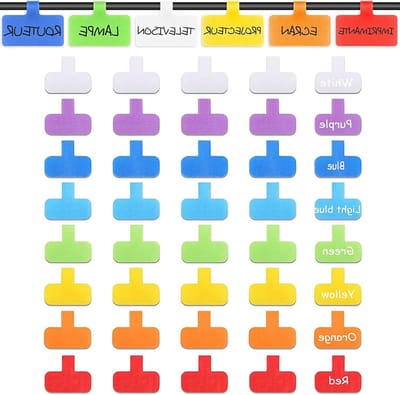 40 Stuks Herbruikbare Kabel Labels voor Kabelbeheer en Identificatie in 8 Kleuren - Perfect voor Organisatie en Ordening