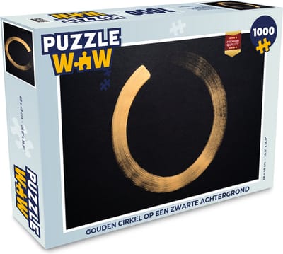 Puzzel Gouden cirkel op een zwarte achtergrond - Legpuzzel - Puzzel 1000 stukjes volwassenen