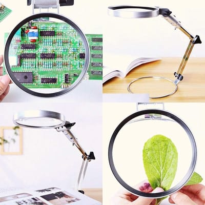 Vergrootglas Bureaulamp - Verlichte Loep - Lezen Hobby's Ambachten - Flexibele Arm - Zwart