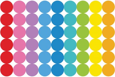 Stippen Stickers - 5 Stickervellen - 9 Frisse Kleuren - 270 Stickers Beschrijfbaar