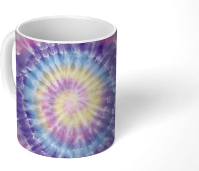 Mok - Koffiemok - Spiraal - Tie dye - Pasteltinten - Mokken - 350 ML - Beker - Koffiemokken - Theemok