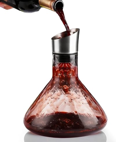 Elegante Rode Wijn Decanteerder van Kristalglas 1500 ml met Luchtaansluiting en Druppelvrij Ontwerp - Perfect Cadeau voor Wijnliefhebbers en Verjaardagen