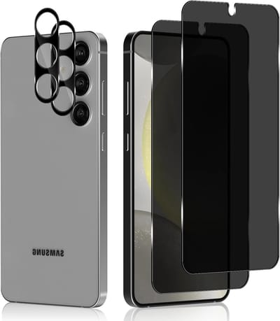 Privacy Screen Protector en Camera Bescherming voor Samsung Galaxy S24 5G - 9H Hardheid, Anti-Spy Film, Tempered Glass, 4 Stuks, Schermbescherming en Privacybescherming