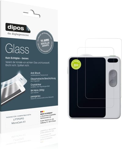 dipos – 2x Pantserfolie geschikt voor LiTTPOPO MicroCam X1 | 9H Screenprotector