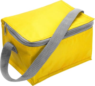 Kleine koeltas voor 6 blikjes - geel - met rits en draagband - Lunch-drankjes-medicijnen - 20 x 13 x 13 cm