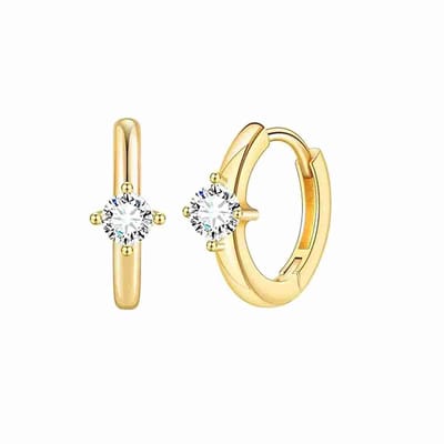 WeLoveSilver - chirurgisch stalen oorringen - goudkleurig - kristal - 12 mm