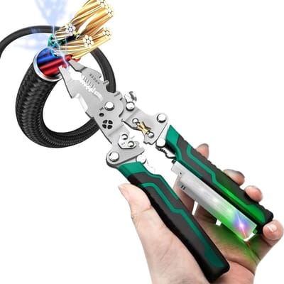 Elektrische Striptang - Kabelschaar Multitool - Klus Klussen - 8-in-1 Functies - 21.65 cm - Uniek