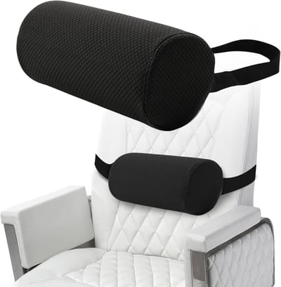 Orthopedisch Lendenkussen voor Auto en Stoel, Ergonomische Rugsteun met Hoes en Gurt, Ideaal voor Rugklachten en Comfort tijdens Lange Rit 28x11cm (Zwart)