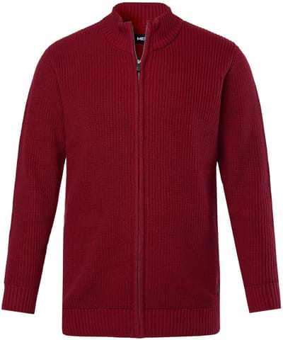 Men Plus - Heren - Vest opstaande kraag rits - Wijnrood - Maat 3XL