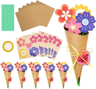 Dailygoods- Enveloppen 6x - Meerkleurig - Bruiloft - Wenskaarten - Cadeaulabels - Creatieve projecten - Unieke bloemenstickers - Cadeau-enveloppen