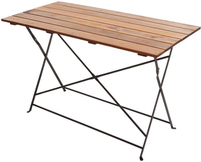 Bier tuintafel MCW-J40, klaptafel tuintafel, horeca kwaliteit acacia MVG-gecertificeerd 120x60cm ~ bruin