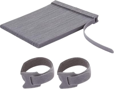 Herladen Kabelbinders - 100 Stuks Herbruikbare Zelfklevende Kabelbinders van 15cm x 1.2cm in Grijs voor Organisatie en Beheer van Kabels