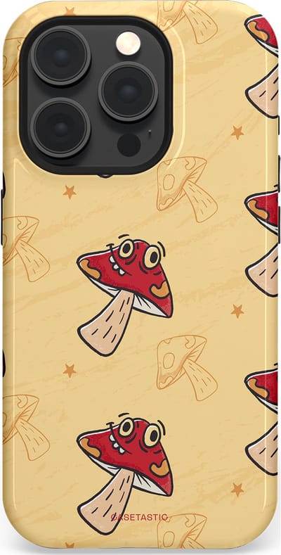 Casetastic Hoesje Geschikt voor Apple iPhone 15 Pro Magsafe - Stijlvolle Beschermende Duo-layer Case - Vrolijke Paddestoel