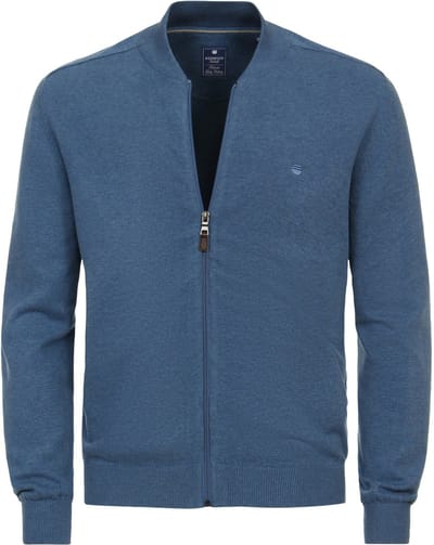 Redmond heren vest katoen - opstaande kraag - blauw (middeldik)