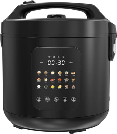 DVDSS® Elektrische snelkookpan - 6-in-1 Rijstkoker & Stoomkoker - 1200W - 5L - Warmtehoud functie - Zwart