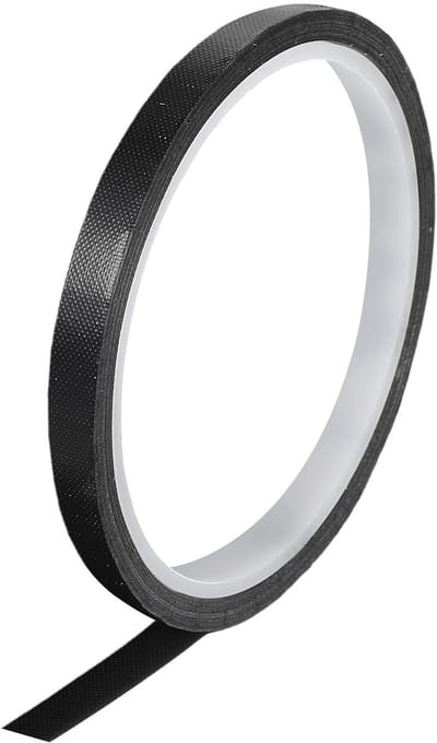 Hoge temperatuur tape 10 mm PTFE-gecoat hittebestendig plakband voor vacuüm-afdichtingen plakband 10 m zwart dikte 0,18 mm
