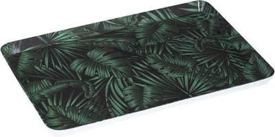 Secret de Gourmet Dienblad - serveerblad - Jungle print - 30 x 22 cm - donkergroen - rechthoek - kunststof