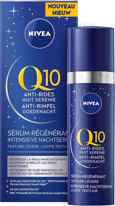 NIVEA Q10 Anti-Rimpel Serum Gezicht – Skincare voor de nacht – Gezichtsserum Rijk aan pro-vitamine B5 - 30 ml