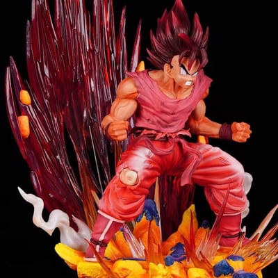 Z King Of The World Vuist Goku Figuur Barstend Van Energie Rode Kleur Anime Standbeeld Figuur Ornament Hoge Kwaliteit brown