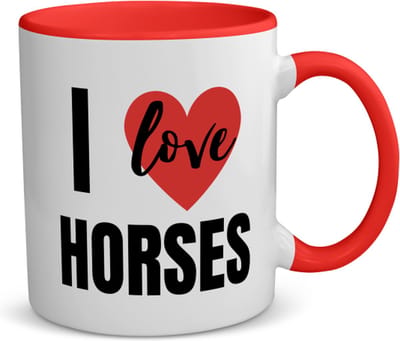 Akyol - i love horses koffiemok - theemok - rood - Paarden - paarden liefhebbers - verjaardagscadeau - kado - gift - 350 ML inhoud