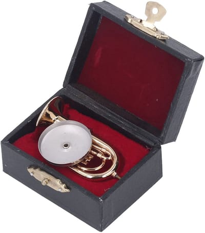 Dailygoods- Tuba Mini Model - Messing Muziekinstrument - Gouden Afwerking - Replica voor Verzamelaars - Inclusief Basis - Duurzaam Ontwerp