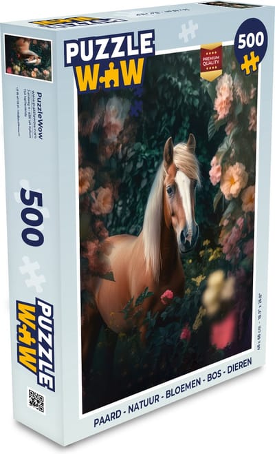 Puzzel Paard - Natuur - Bloemen - Bos - Dieren - Legpuzzel - Puzzel 500 stukjes