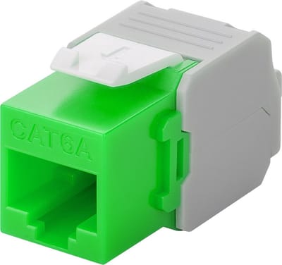Cat 6A Keystone - Groen - Tot 10 Gbit - Powteq - Voor patchpanel of contactdoos - Premium kwaliteit