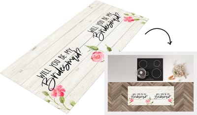 Keukenloper - Loper keuken - Bloemen - 'Will you be my bridesmaid?' - Quotes - Spreuken - 120x50 cm - Keukenloper vinyl