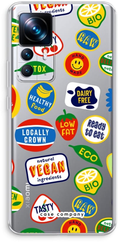 Case Company® - Hoesje geschikt voor Xiaomi 12T hoesje - Fruitsticker - Soft Cover Telefoonhoesje - Bescherming aan alle Kanten en Schermrand