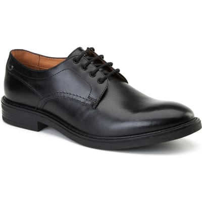 Base London Durham Leren Heren Zwarte Veterschoenen