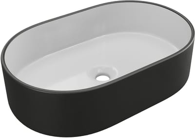 Vente-unique Wastafel IWA - Tweekleurig zwart en binnenkant wit