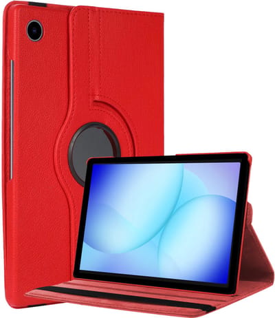 Hoesje - Geschikt voor Samsung Galaxy Tab A11 Plus / A9 Plus - 360 Graden Hoes - Draaibare Hard Cover Case - Tablethoes Draaibaar - Rood