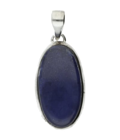 Zilveren Lapis Lazuli edelsteen ovaal groot hanger