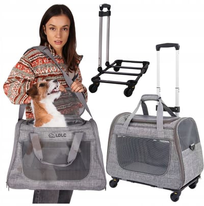 Mona - Draagtas voor Huisdieren - 10 kg - Grijs - Trolley