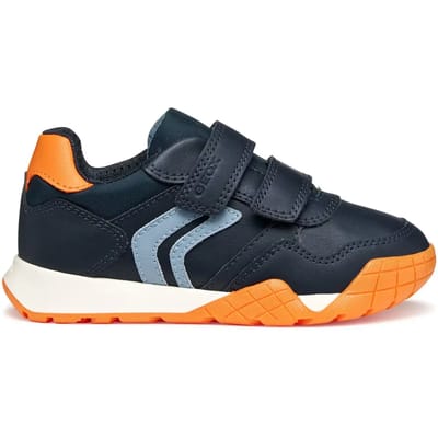 GEOX RANN-E JONGENS Sneakers - MARINEBLAUW/ORANJE - Maat 32