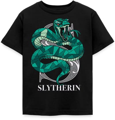 Harry Potter Slytherin Coat of Arms Monochrome T-Shirt Kinderen