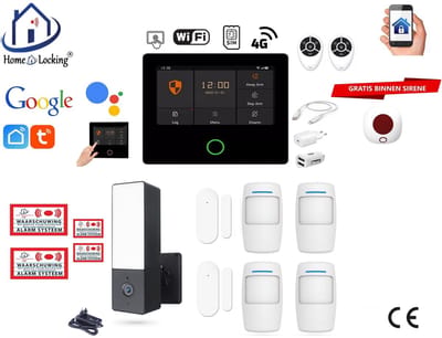Draadloos alarmsysteem voor woning/camper/boot/caravan werkt met wifi en sim kaart en met spraakgestuurde apps. (Nederlands of Frans stem en tekst) ST01A-41