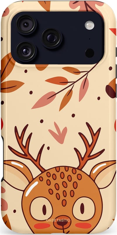 Casetastic hoesje geschikt voor Apple iPhone 17 Pro Max - MagSafe - Dubbellaagse bescherming - Hert in de herfst - Fashion Case - Zand Terracotta Rood