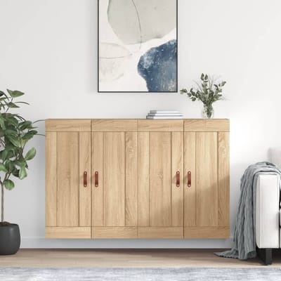 vidaXL - Hangkasten - 2 - st - bewerkt - hout - sonoma - eikenkleurig