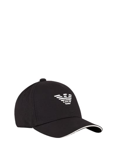 Casquette de baseball de marque Emporio Armani signée noire black
